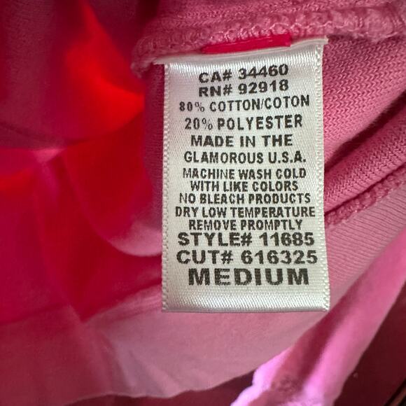 Juicy Couture Pink Terry Cloth Zip Hoodie Crochet Lace Cuffs Vintage Y2K USA - Picture 8 of 12